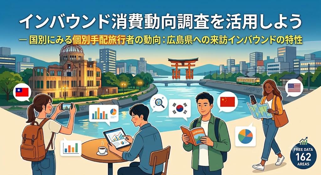 インバウンド消費動向調査を活用しよう ｜国別にみる個別手配旅行者の動向：広島県の来訪者特性