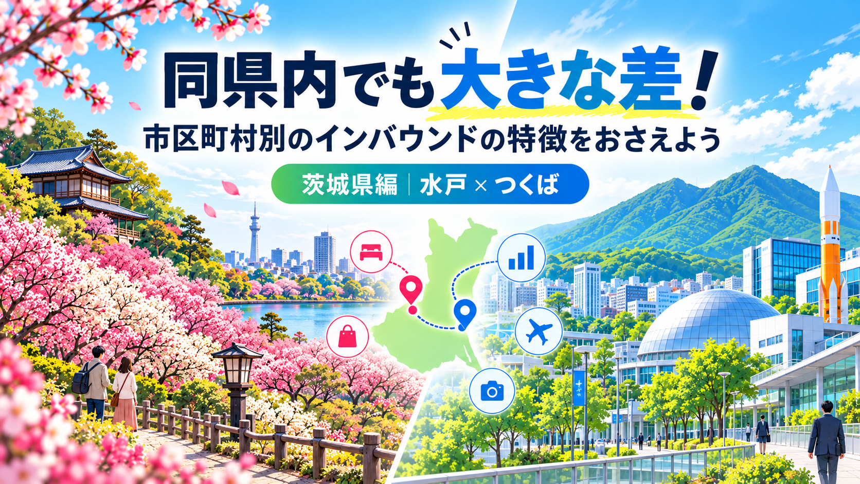 インバウンド消費動向調査で見る！市区町村別の特徴【茨城県（水戸市・つくば市）編】